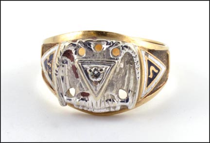 32nd Degree Masonic Ring in 10K Two-Tone Gold MAIN