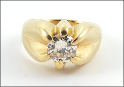 Belcher Diamond Ring in 14K Yellow Gold MAIN