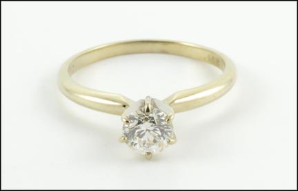 Diamond Engagement Ring in 14K White Gold LARGE