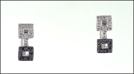 Black and White Diamond Earrings in 18K White Gold MAIN