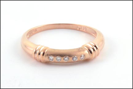 Diamond Band in 14K Rose Gold LARGE