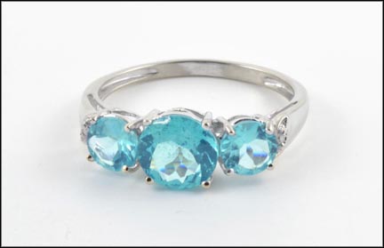 Apatite Ring in 10K White Gold LARGE