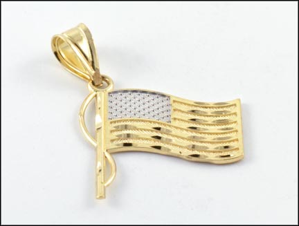 American Flag Pendant in 14K Two-Tone Gold MAIN