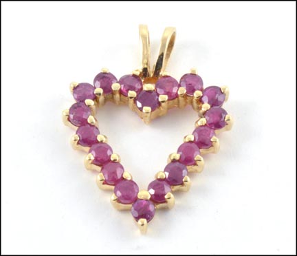 Ruby Heart Pendant in 14K Yellow Gold MAIN