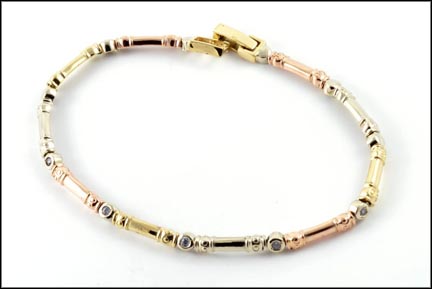 Link Bracelet in 18K Tri-Color Gold MAIN