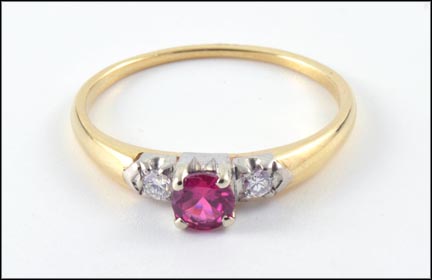Ruby and Diamond Ring in 14K Yellow Gold MAIN