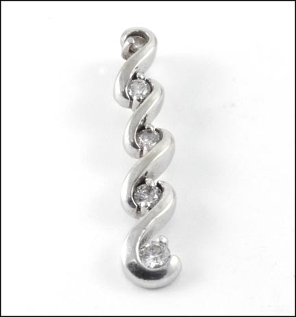Diamond Pendant in 14K White Gold LARGE