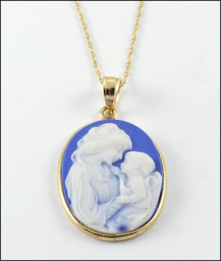 Mother and Child Necklace in 10K Yellow Gold LARGE