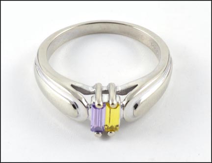 Amethyst and Topaz Ring in 14K White Gold MAIN