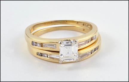 Diamond Wedding Set, F-G color in 14K Yellow Gold MAIN