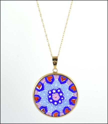 Murano Glass Necklace in 14K Yellow Gold MAIN