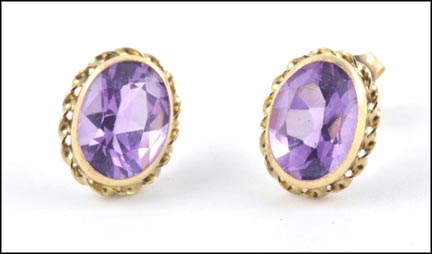 Amethyst Earrings in Yellow Gold MAIN
