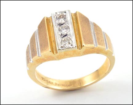 Men's Diamond Ring in 10K and 14K Two-Tone Gold MAIN
