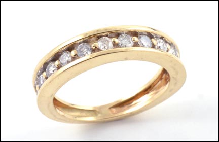 Channel Set Diamond Band in Yellow Gold LARGE