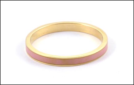 Salmon Enameled Band in 14K Yellow Gold LARGE