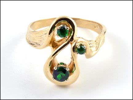 Chrome Diopside Ring in 14K Yellow Gold LARGE
