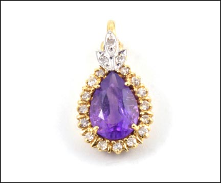 Amethyst and Diamond Enhancer in 14K Yellow Gold MAIN