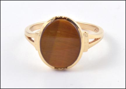 Tiger Eye Ring in 10K Yellow Gold MAIN