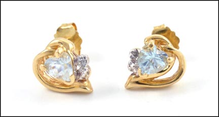 Blue Topaz Earrings in 10K Yellow Gold MAIN