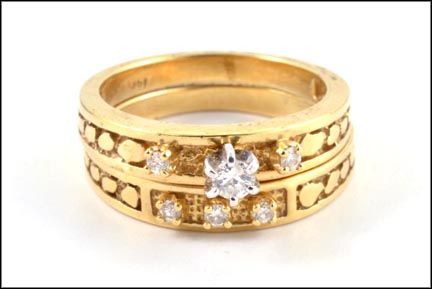 Diamond Wedding Set in 14K Yellow Gold MAIN