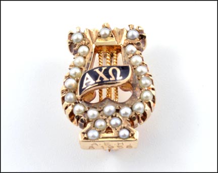 1958 Alpha Chi Omega Sorority Pin in Yellow Gold MAIN