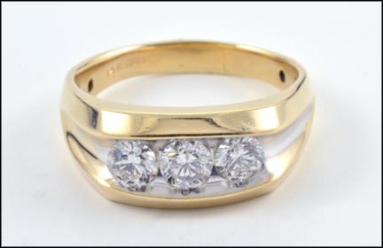 Men's Channel Set Diamond Ring in 14K Yellow Gold MAIN