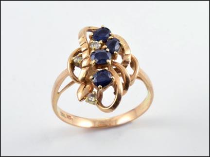 Freeform Sapphire Ring in 14K Rose Gold MAIN