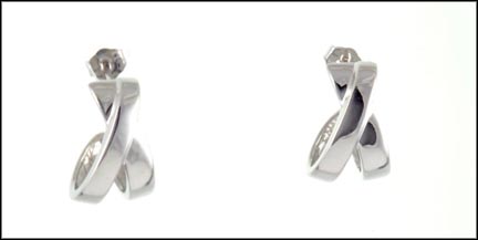 Criss-Cross J Hoop Earrings in 14K White Gold MAIN