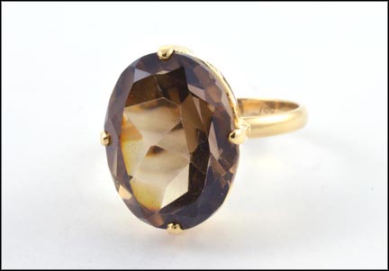 Smoky Quartz Ring in 18K Yellow Gold MAIN