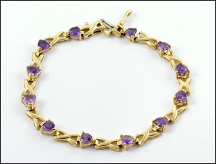 Amethyst Bracelet in 14K Yellow Gold MAIN