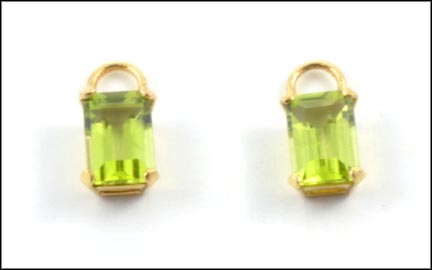 Peridot Earring Enhancers in Yellow Gold LARGE