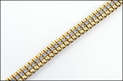 Heavy Diamond Bracelet in 10K Yellow Gold LARGE