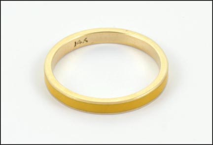 Yellow Enameled Band in 14K Yellow Gold LARGE