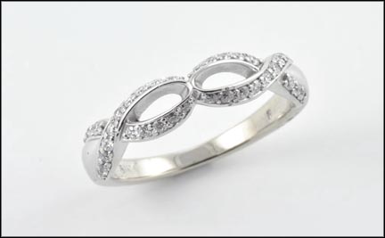 Infinity Knot Diamond Ring in 14K White Gold LARGE