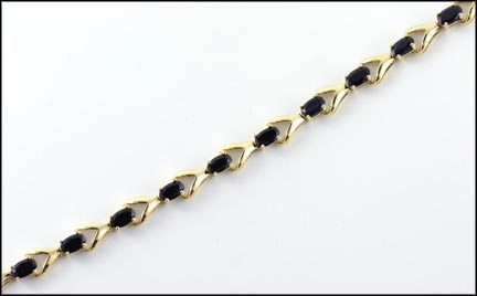 Faceted Onyx Bracelet in 14K Yellow Gold MAIN