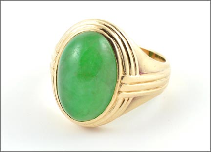 Jadeite Ring in 14K Yellow Gold MAIN