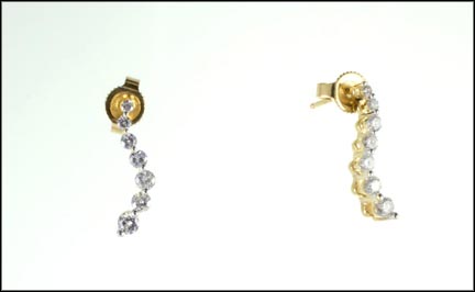 Journey Diamond Earrings in 14K Yellow Gold LARGE