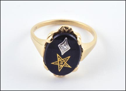 Onyx Eastern Star Ring in 10K Yellow Gold MAIN