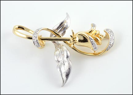 Rose Pin in 14K Two-Tone Gold MAIN