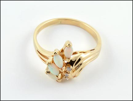 Opal Waterfall Ring in 14K Yellow Gold LARGE