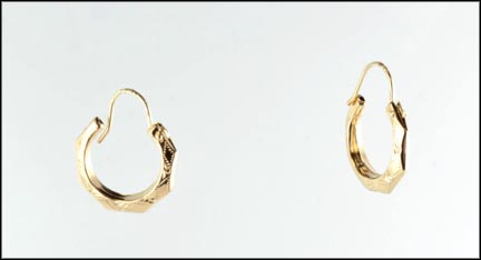 Wire Hoop Earrings in 14K Yellow Gold LARGE