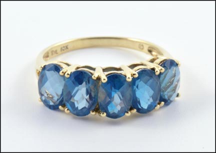 London Blue Topaz Ring in 10K Yellow Gold MAIN