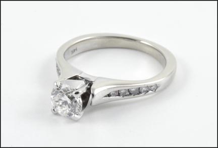 Diamond Engagement Ring in 14K White Gold LARGE