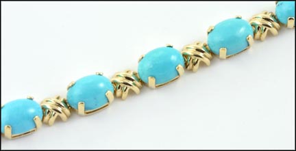Turqoise Bracelet in 14K Yellow Gold MAIN