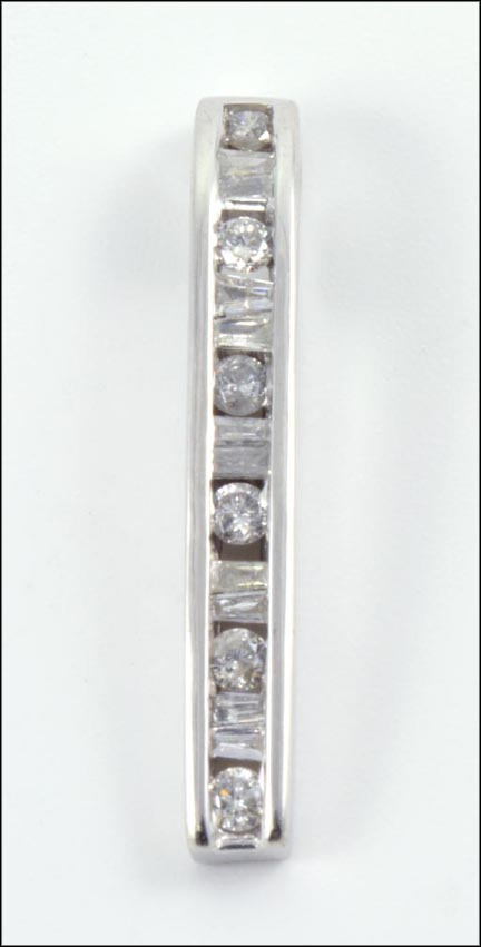 Diamond Pendant in 10K White Gold LARGE