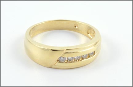 Channel-Set Diamond Ring in 14K Yellow Gold LARGE