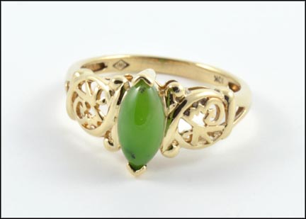 Jade Ring in 10K Yellow Gold LARGE