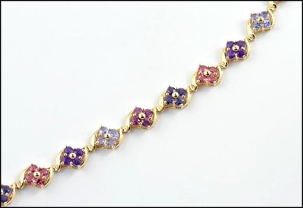 Multi Gemstone Bracelet in 14K Yellow Gold MAIN