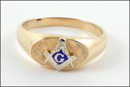 Masonic Blue Lodge Ring in 14K Yellow Gold MAIN
