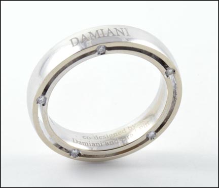 Damiani Band in 18K White Gold LARGE